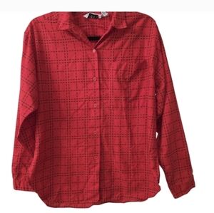 Vintage Pyramid Red Black Buffalo Plaid Button Up Shirt Large
